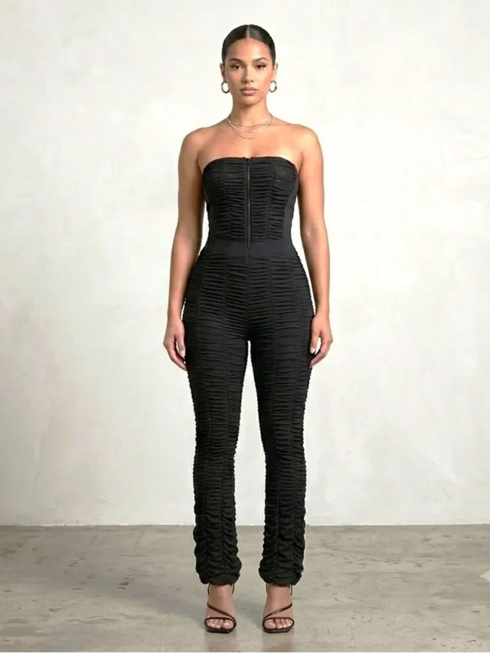 I.AM.GIA Ophelia Mesh Strapless Ruched Jumpsuit